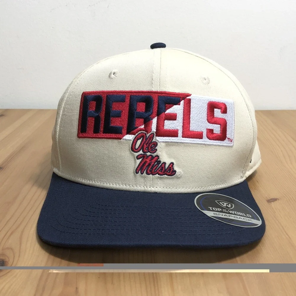 Ole Miss Rebels Top of the World Snapback Goalaso Hat Men's Adjustable Khaki